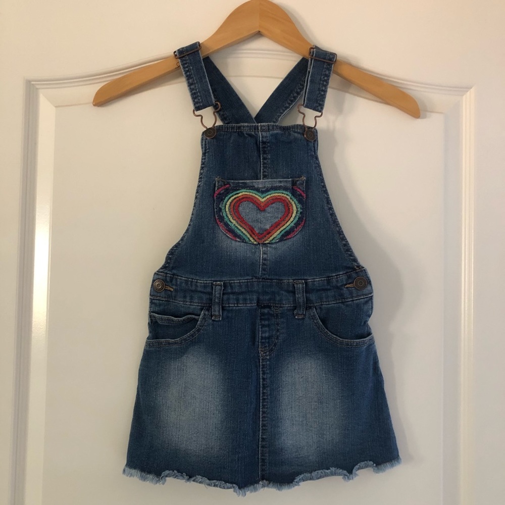 Rainbow Heart Overall Dress